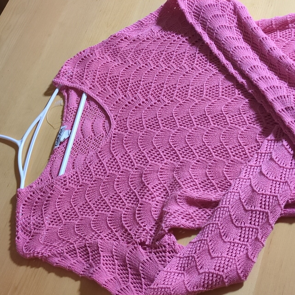 Pink Women's Mermaid Crochet Sweater